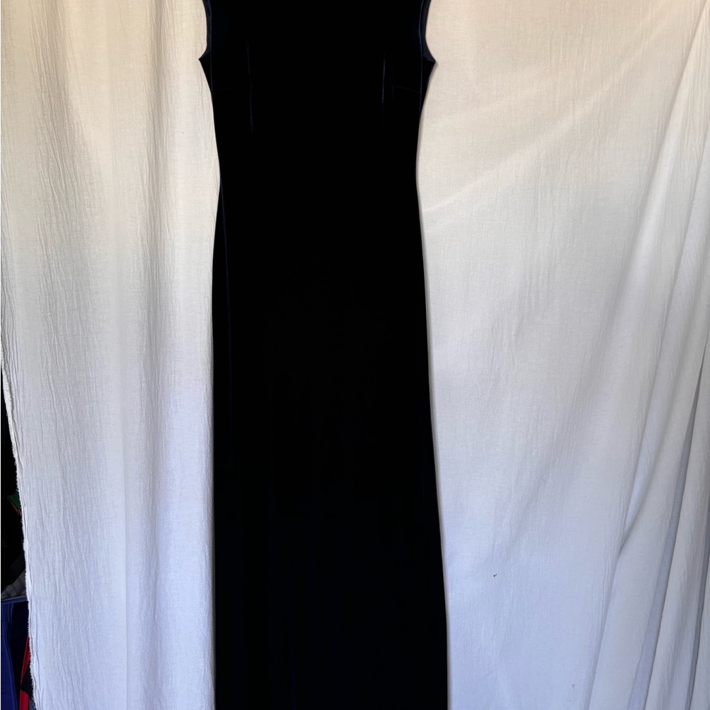 Vintage Reggio Blue Velvet Formal Maxi Dress Size 4